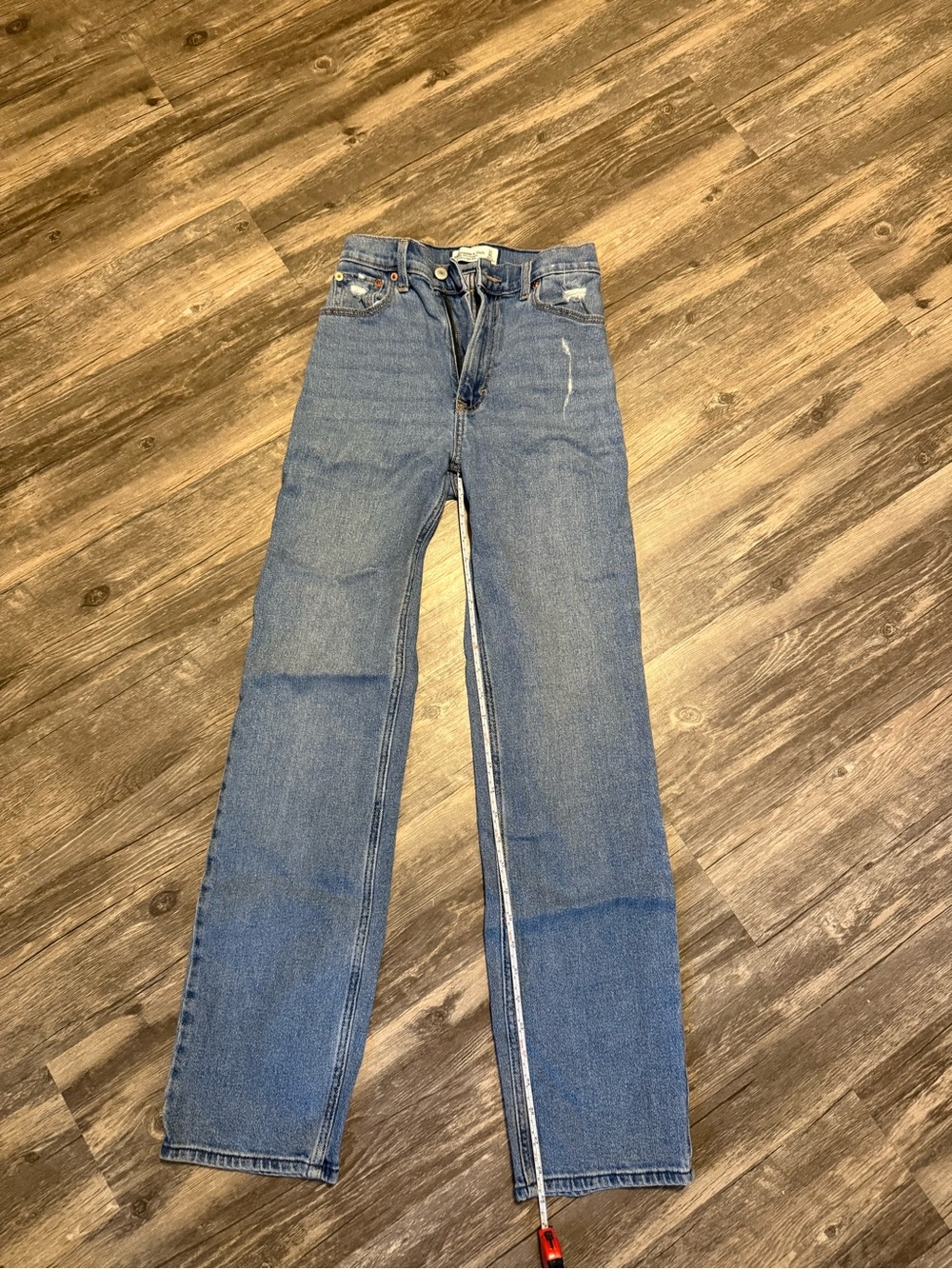 Abercrombie & Fitch Light Blue High-Rise Straight Jeans